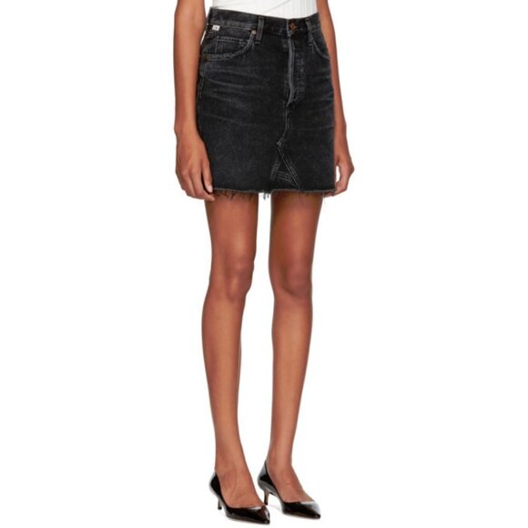 NWT Citizens of Humanity black denim mini skirt, 27 - Picture 13 of 16